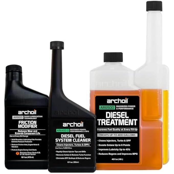 Archoil ULTIMATE DIESEL KIT - AR9100 FRICTION MODIFIER (16OZ) + AR6500 DIESEL TREATMENT (40OZ) + AR6400-D DIESEL FUEL SYSTEM CLEANER (12OZ) - Image 1